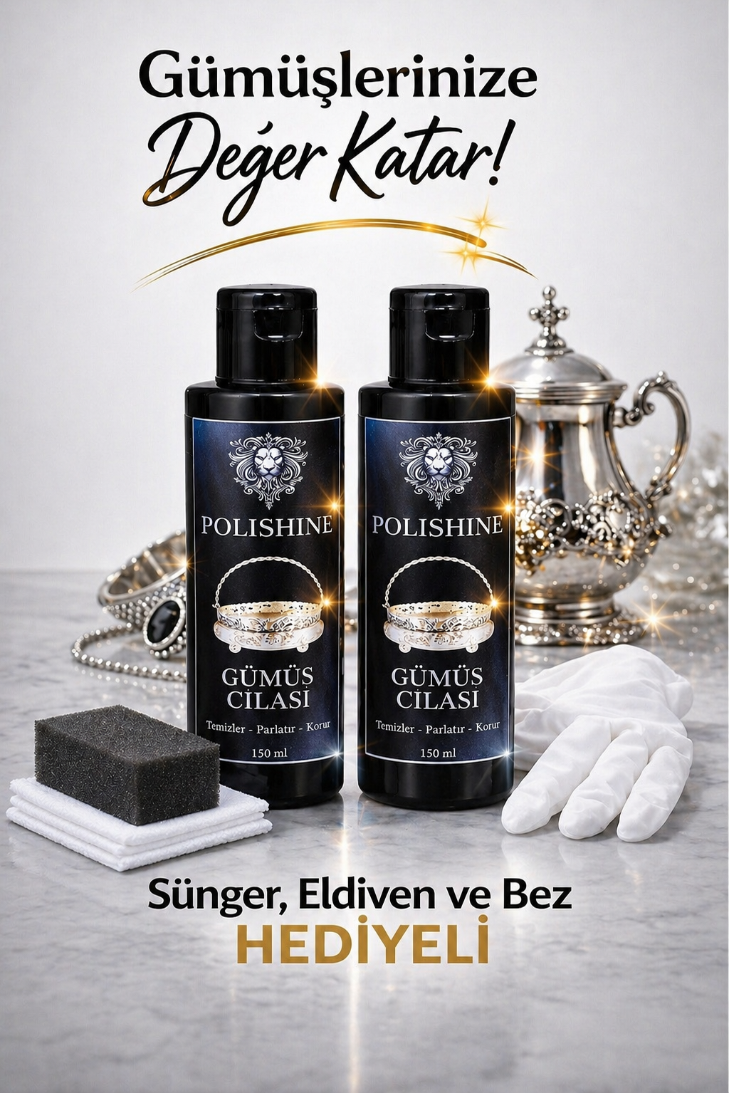 Gümüş Temizleyici ve Parlatma Cilası 150ml 2 Adet