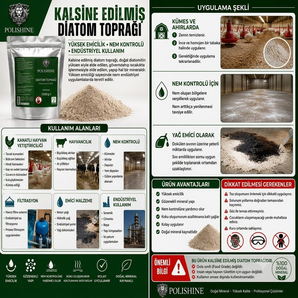 Diatom Toprağı 10 Mikron 1000gr | Yüksek Saflık Ultra İnce Profesyonel Kalite