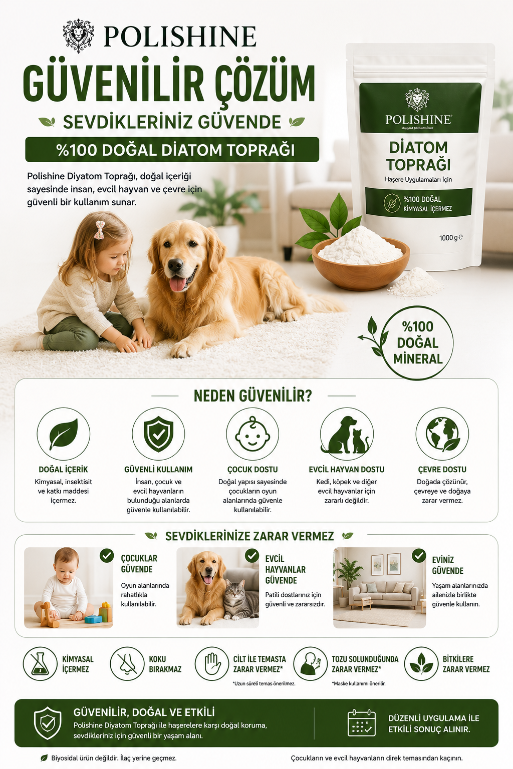 Diatom Toprağı %100/ Tahtakurusu, Bit ve Parazit Tozu Yürüyen Haşereler İçin/ Kalsine Edilmemiş 250gr 1 Mikron