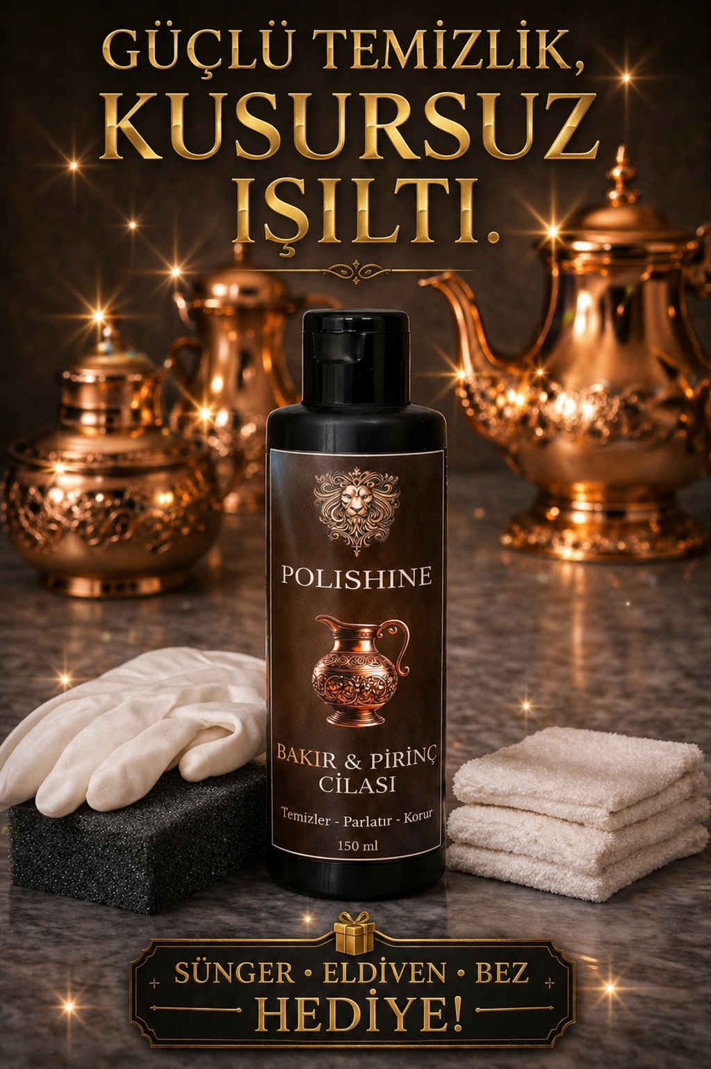 Bakır, Bronz, Pirinç ve Krom Temizleyici ve Parlatma Cilası 150ml