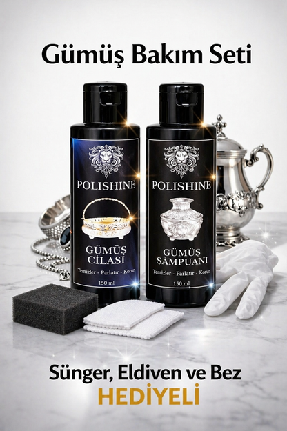 Gümüş Temizleme ve Parlatma Seti Şampuan 150ml + Cila 150ml