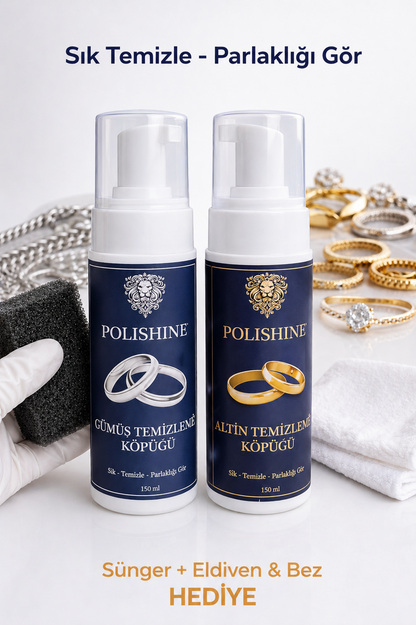 Altın & Çelik Takı Temizleme Köpüğü 150 ml + Gümüş Temizleme Köpüğü 150ml