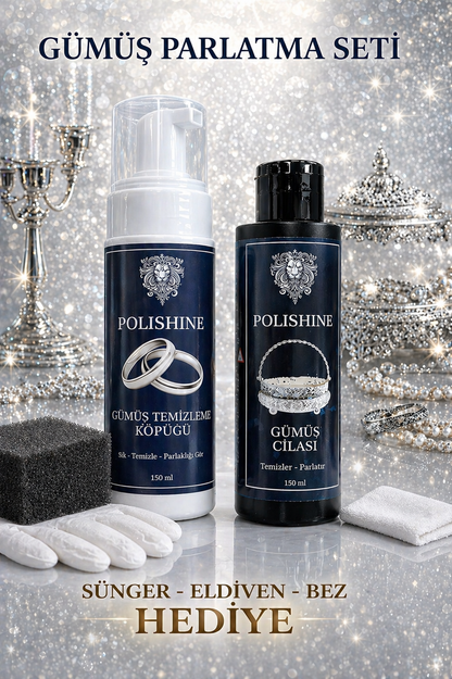 Gümüş Temizleyici ve Parlatma Cilası 150ml + Gümüş Temizleme Köpüğü 150ml