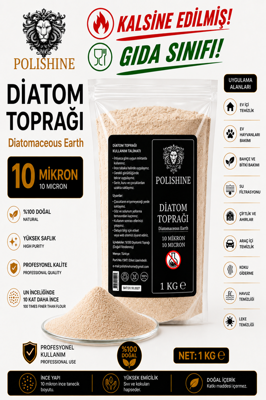 Diatom Toprağı 10 Mikron 1000gr | Yüksek Saflık Ultra İnce Profesyonel Kalite