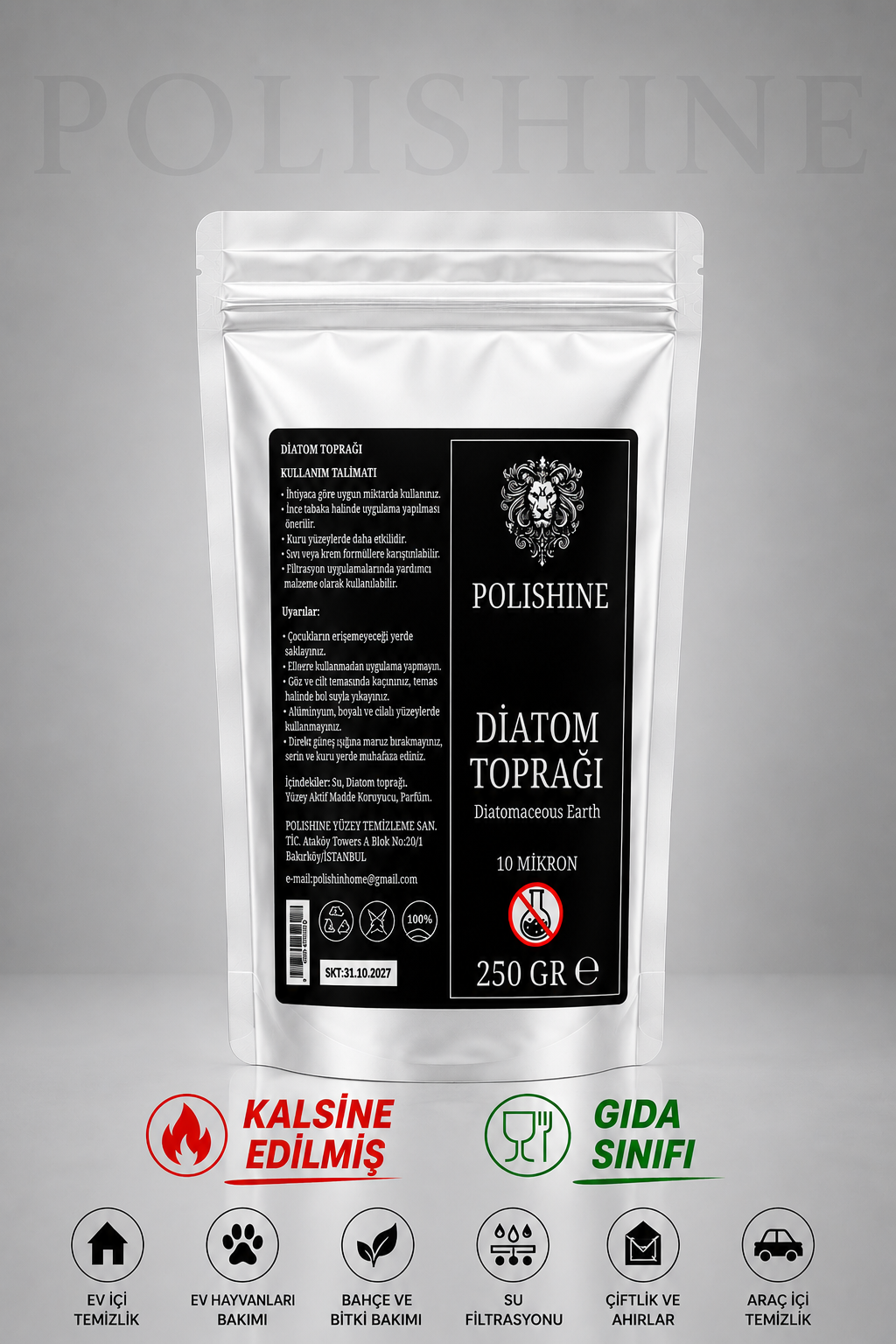 Diatom Toprağı 10 Mikron 250gr | Yüksek Saflık Ultra İnce Profesyonel Kalite
