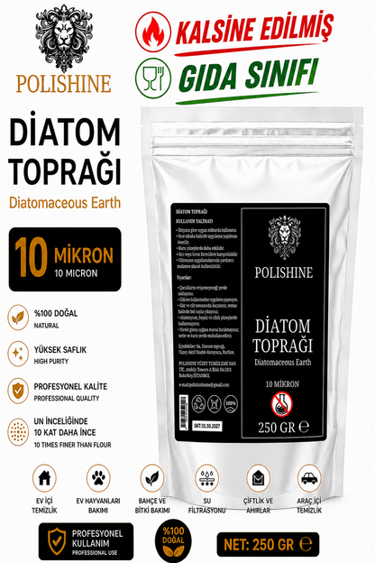 Diatom Toprağı 10 Mikron 250gr | Yüksek Saflık Ultra İnce Profesyonel Kalite