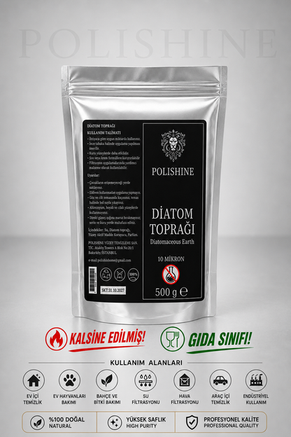 Diatom Toprağı 10 Mikron 500gr | Yüksek Saflık Ultra İnce Profesyonel Kalite
