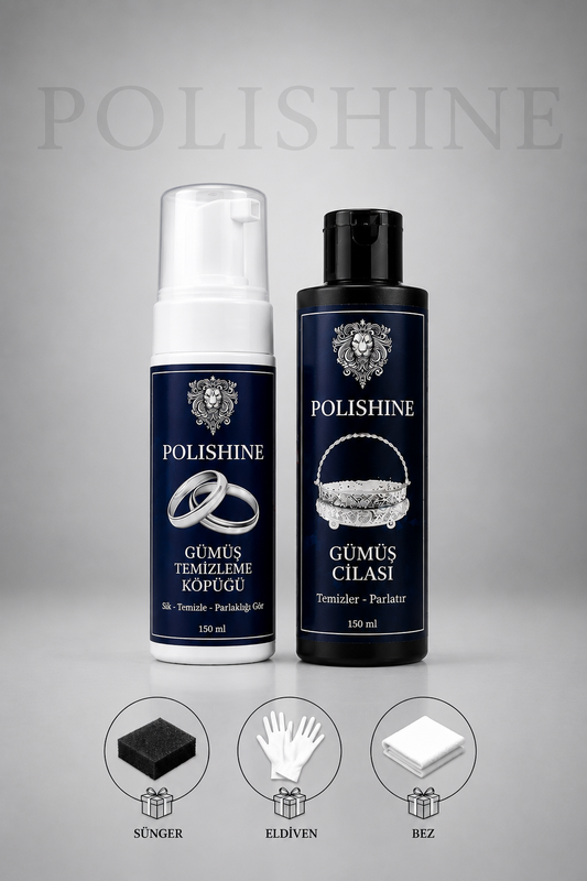 Gümüş Temizleyici ve Parlatma Cilası 150ml + Gümüş Temizleme Köpüğü 150ml