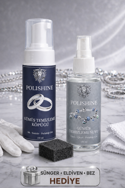 Gümüş Temizleme ve Parlatma Köpüğü 150ml Gümüş Temizleme Suyu 100ml