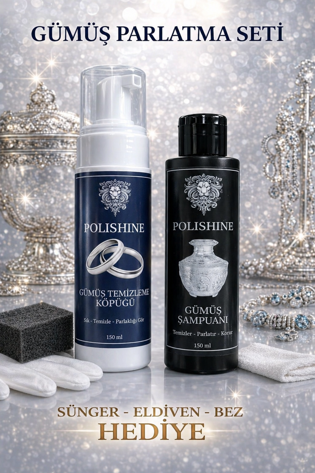 Gümüş Temizleme Ve Parlatıcı Şampuan 150ml + Gümüş Temizleme Köpüğü 150ml