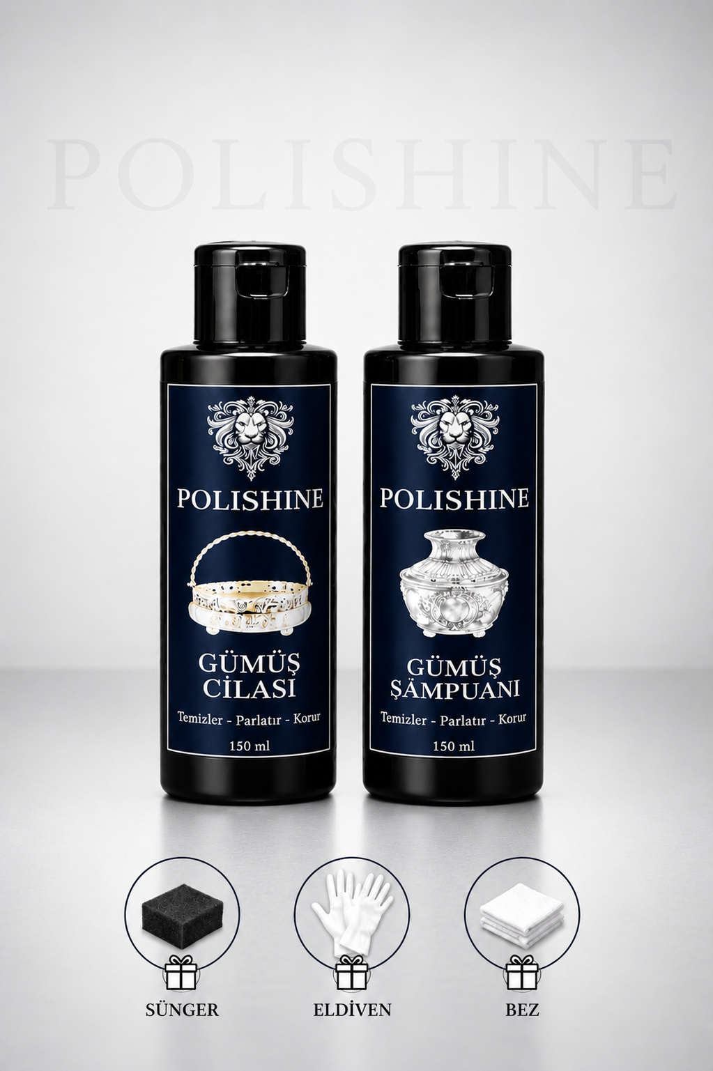 Gümüş Temizleme ve Parlatma Seti Şampuan 150ml + Cila 150ml